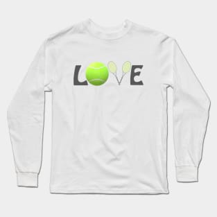 Tennis Lovers Rackets and Ball (Gray Letters) Long Sleeve T-Shirt